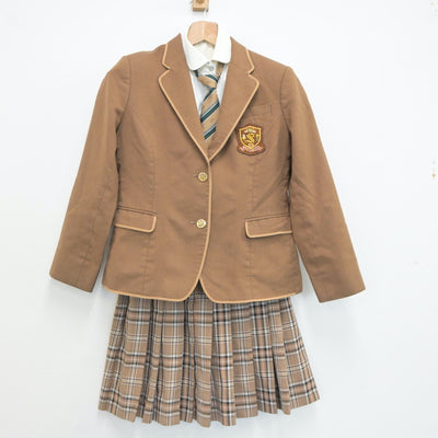 【中古】栃木県 作新学院高等学校 女子制服 5点（ブレザー・シャツ・ベスト・スカート）sf019688