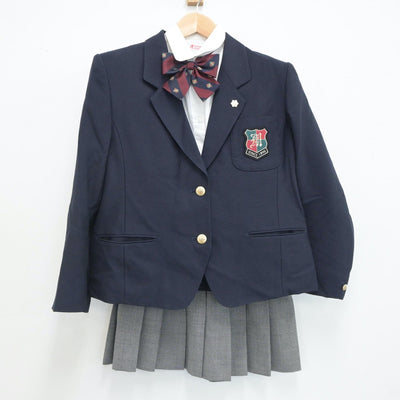 【中古】茨城県 水戸農業高等学校 女子制服 7点（ブレザー・シャツ・ベスト・スカート）sf019691