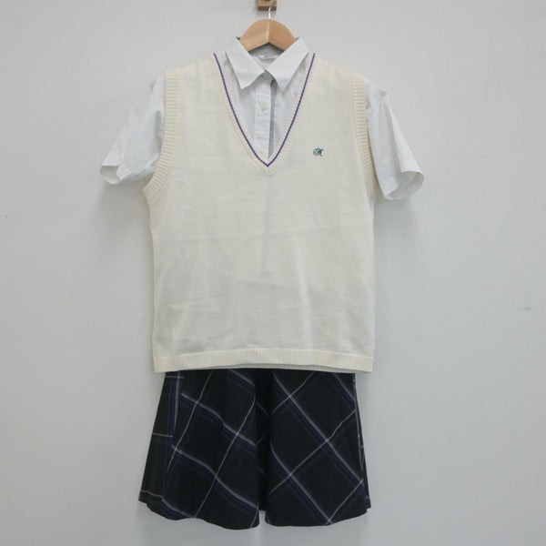 【中古制服】愛知県 名古屋大谷高等学校 女子制服 3点（シャツ・ニットベスト・スカート）sf019693【リサイクル学生服】 | 中古制服通販パレイド