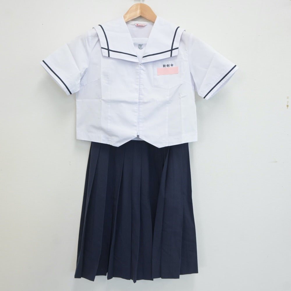 【中古】鹿児島県 財部中学校 女子制服 3点（セーラー服・スカート）sf019694