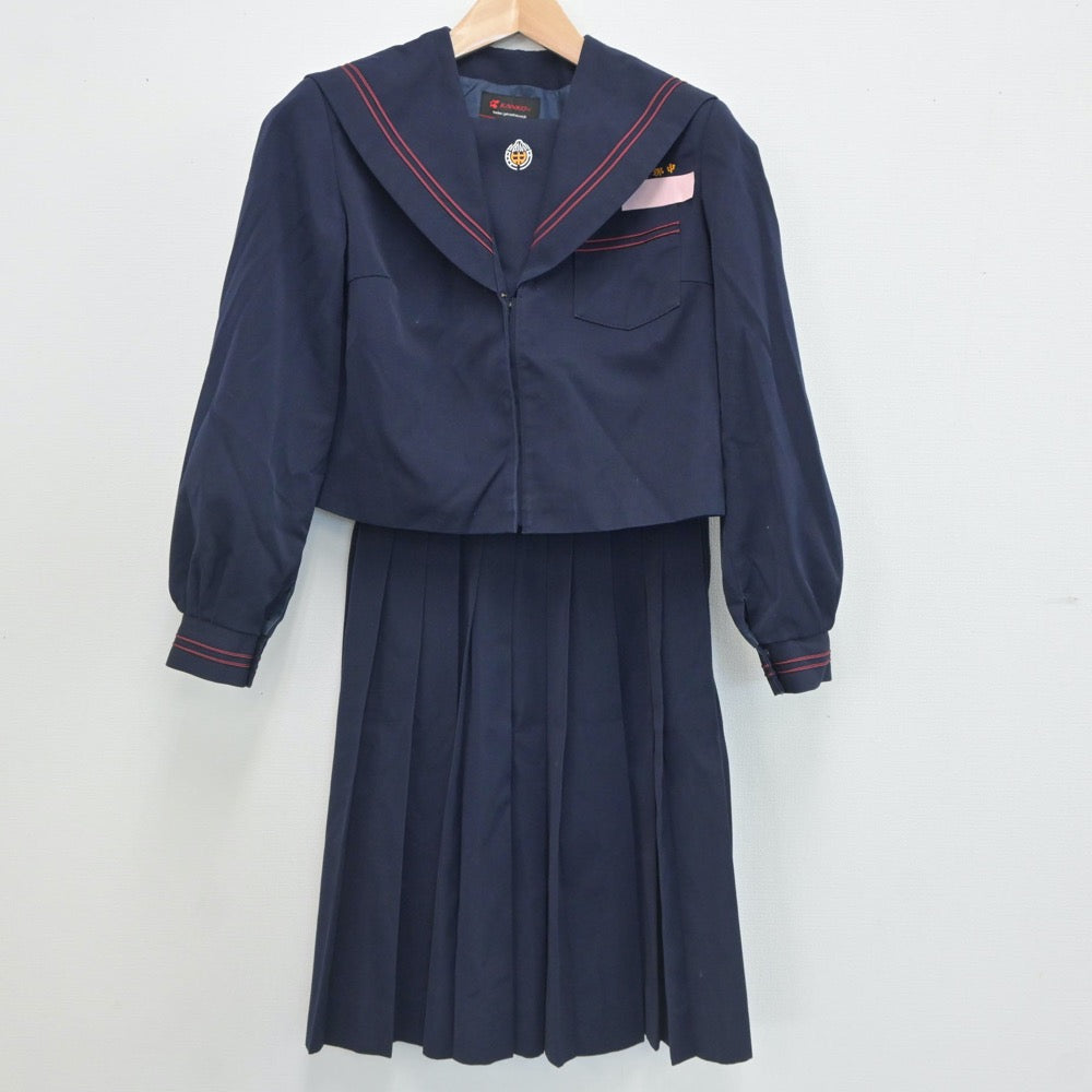 【中古】鹿児島県 財部中学校 女子制服 2点（セーラー服・スカート）sf019705