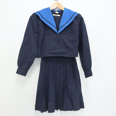 【中古】大阪府 夕陽丘高等学校 女子制服 2点（セーラー服・スカート）sf019708