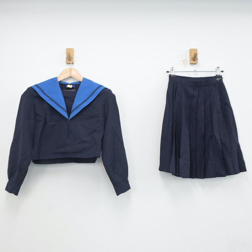 【中古】大阪府 夕陽丘高等学校 女子制服 2点（セーラー服・スカート）sf019708