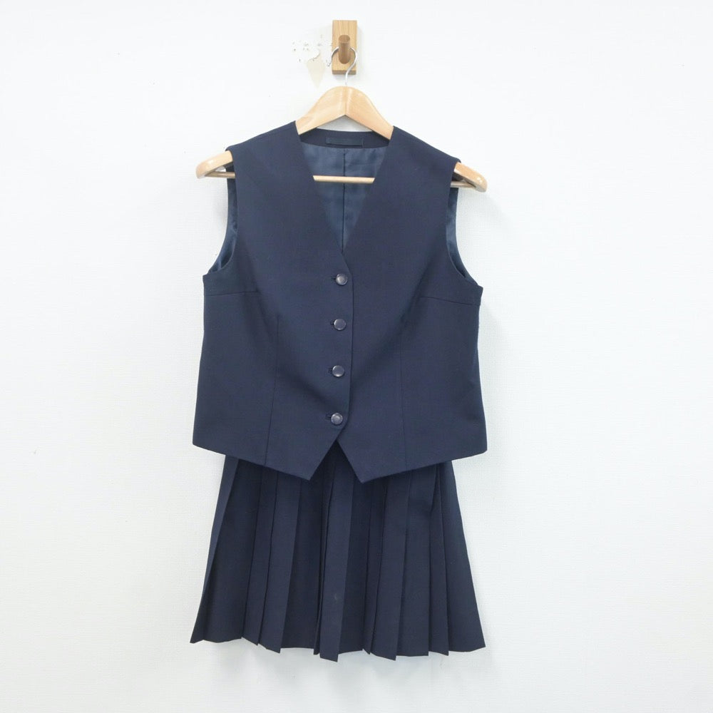 【中古】千葉県 八千代高等学校 女子制服 2点（ベスト・スカート）sf019715