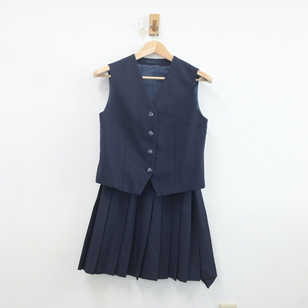 【中古】千葉県 八千代高等学校 女子制服 2点（ベスト・スカート）sf019717