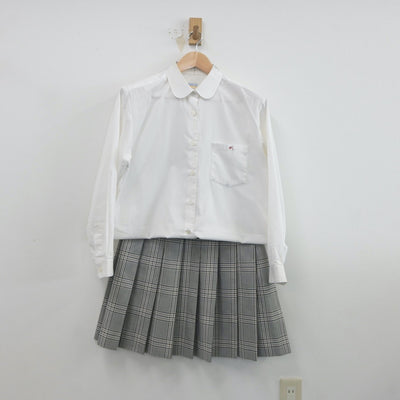 【中古】東京都 国士舘高等学校 女子制服 3点（シャツ・スカート）sf019731