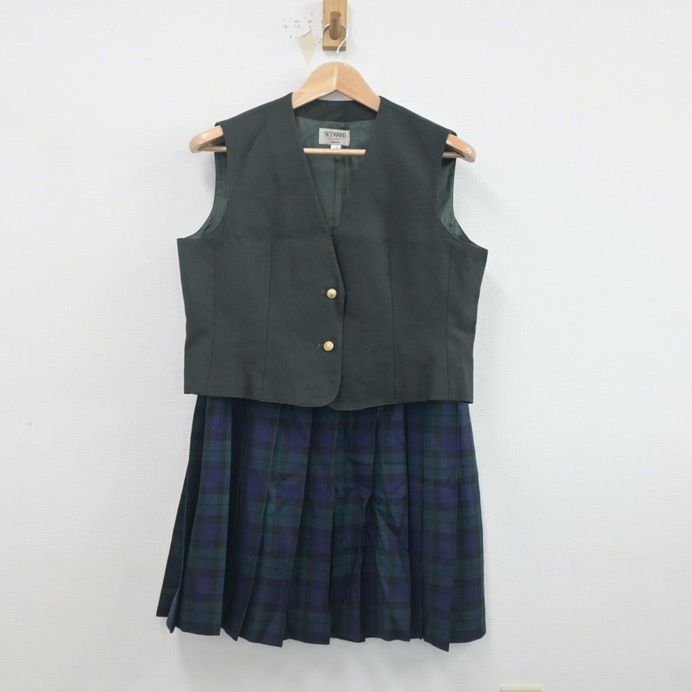 【中古】宮城県 仙台育英学園高等学校 女子制服 2点（ベスト・スカート）sf019750