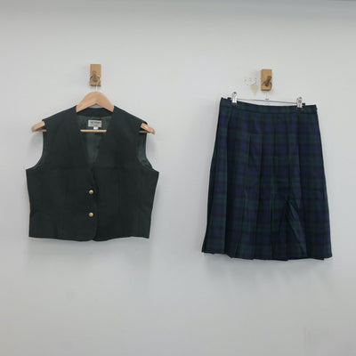 【中古】宮城県 仙台育英学園高等学校 女子制服 2点（ベスト・スカート）sf019750