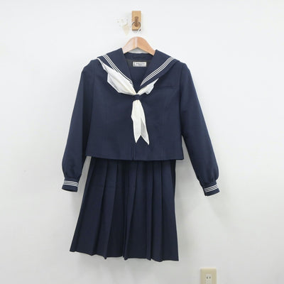 【中古】秋田県 御野場中学校 女子制服 3点（セーラー服・スカート）sf019758