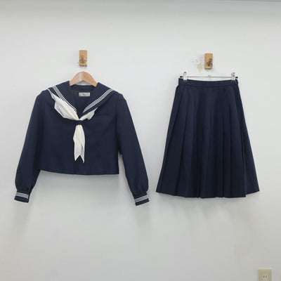 【中古】秋田県 御野場中学校 女子制服 3点（セーラー服・スカート）sf019758