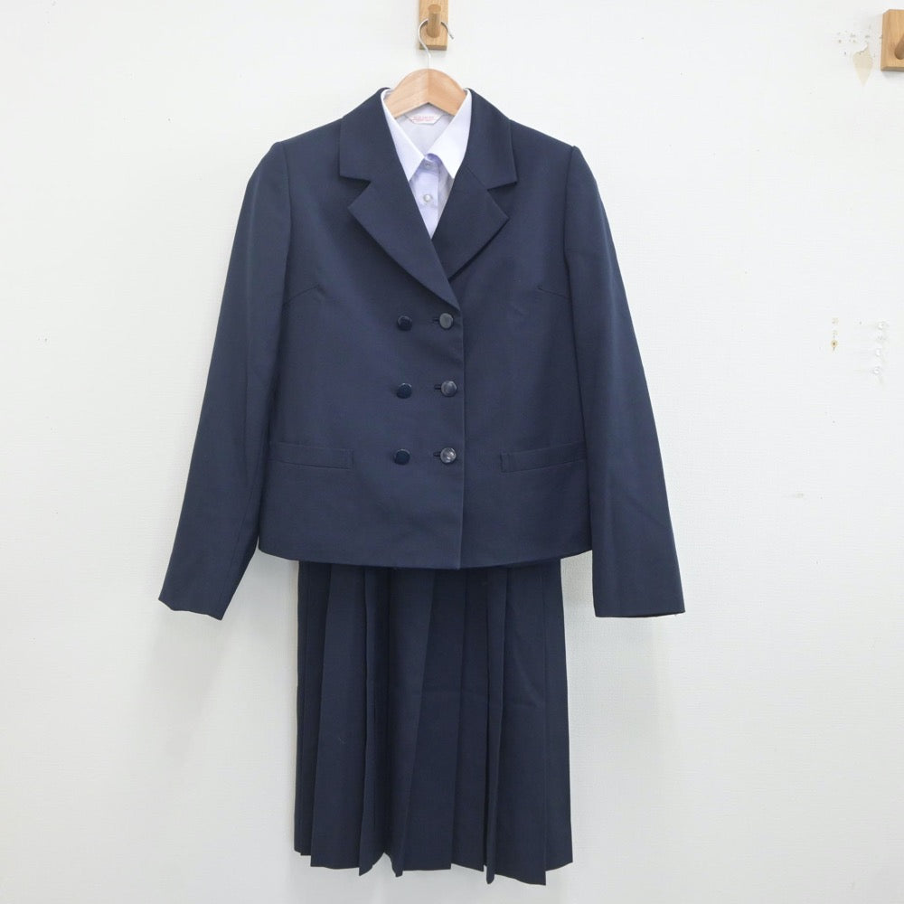 【中古】茨城県 水戸第二高等学校 女子制服 3点（ブレザー・ジャンパースカート・シャツ）sf019760