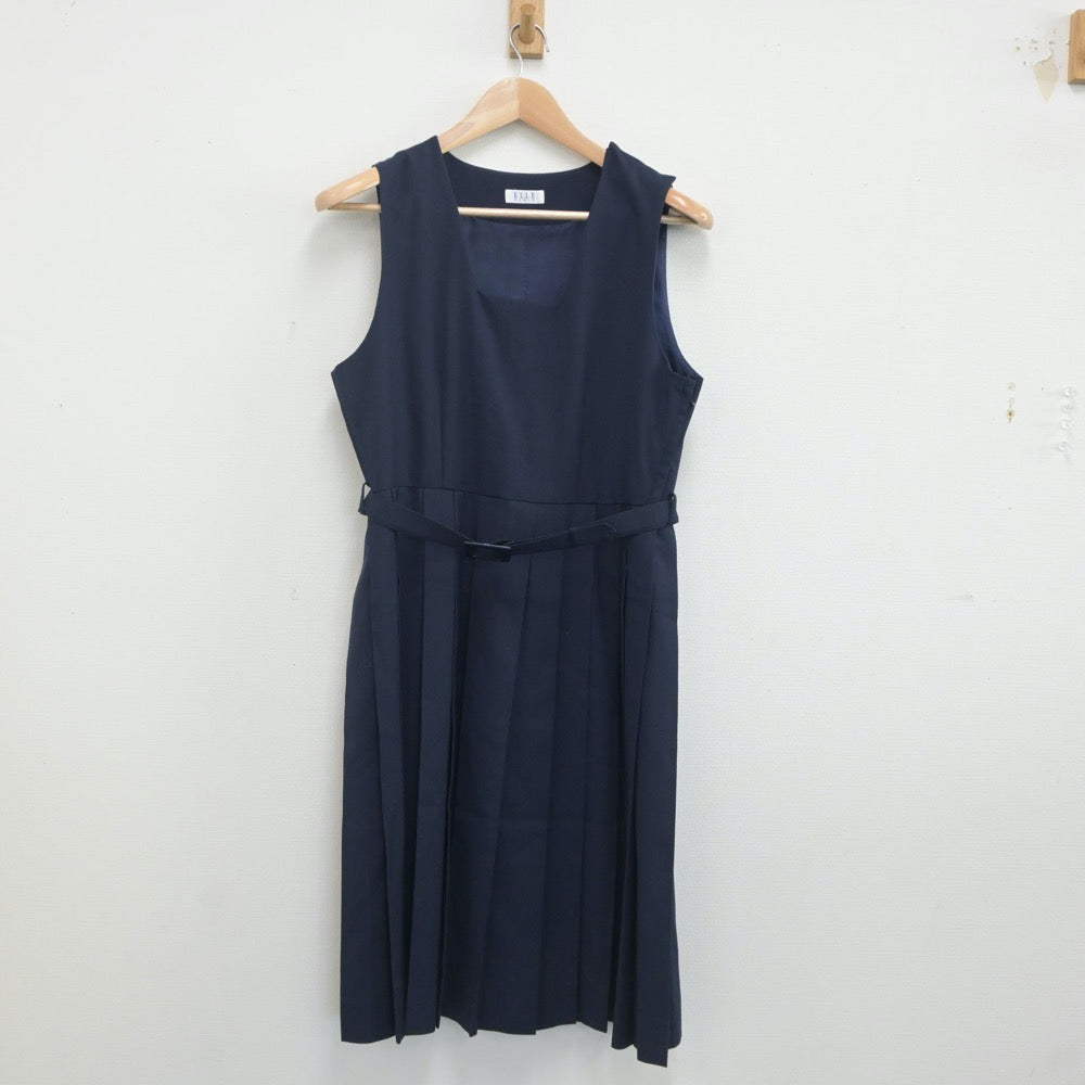 【中古】茨城県 水戸第二高等学校 女子制服 3点（ブレザー・ジャンパースカート・シャツ）sf019760