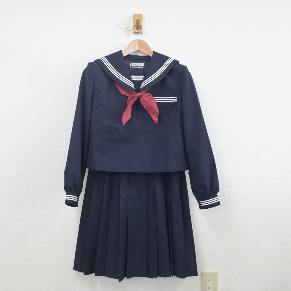 【中古】茨城県 瑞竜中学校 女子制服 3点（セーラー服・スカート）sf019762