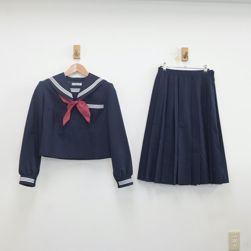 【中古】茨城県 瑞竜中学校 女子制服 3点（セーラー服・スカート）sf019762