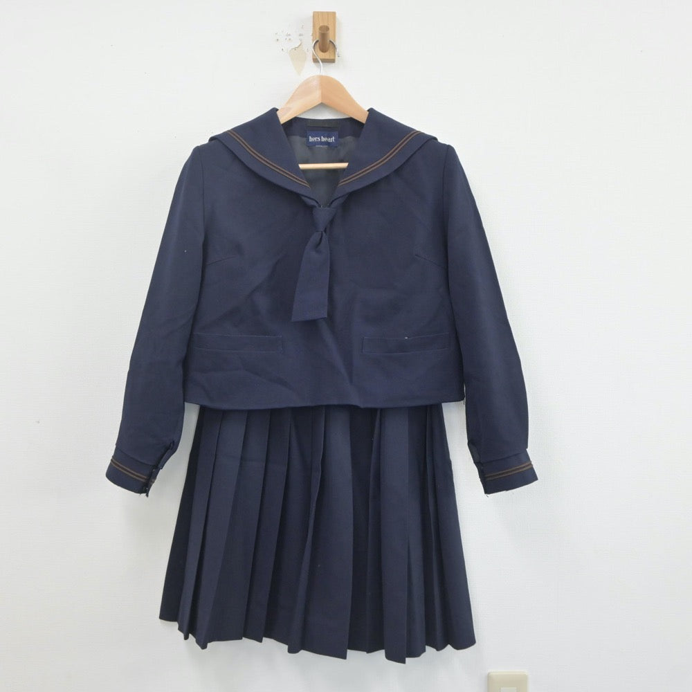 【中古】山形県 山形西高等学校 女子制服 3点（セーラー服・スカート）sf019772