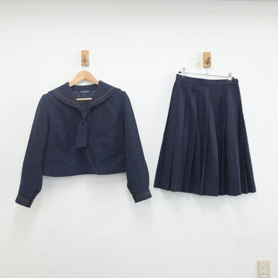 【中古】山形県 山形西高等学校 女子制服 3点（セーラー服・スカート）sf019772