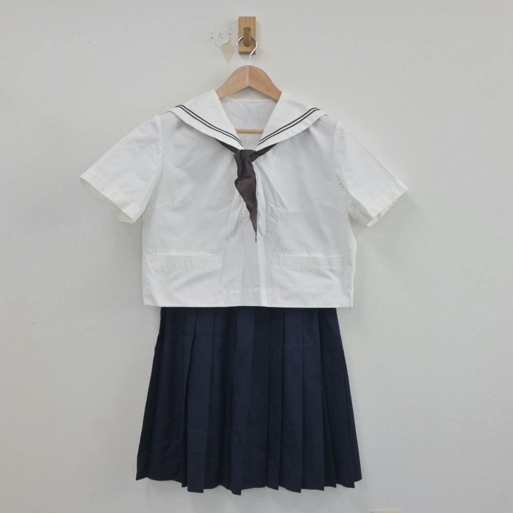 【中古】山形県 山形西高等学校 女子制服 4点（セーラー服・スカート）sf019773