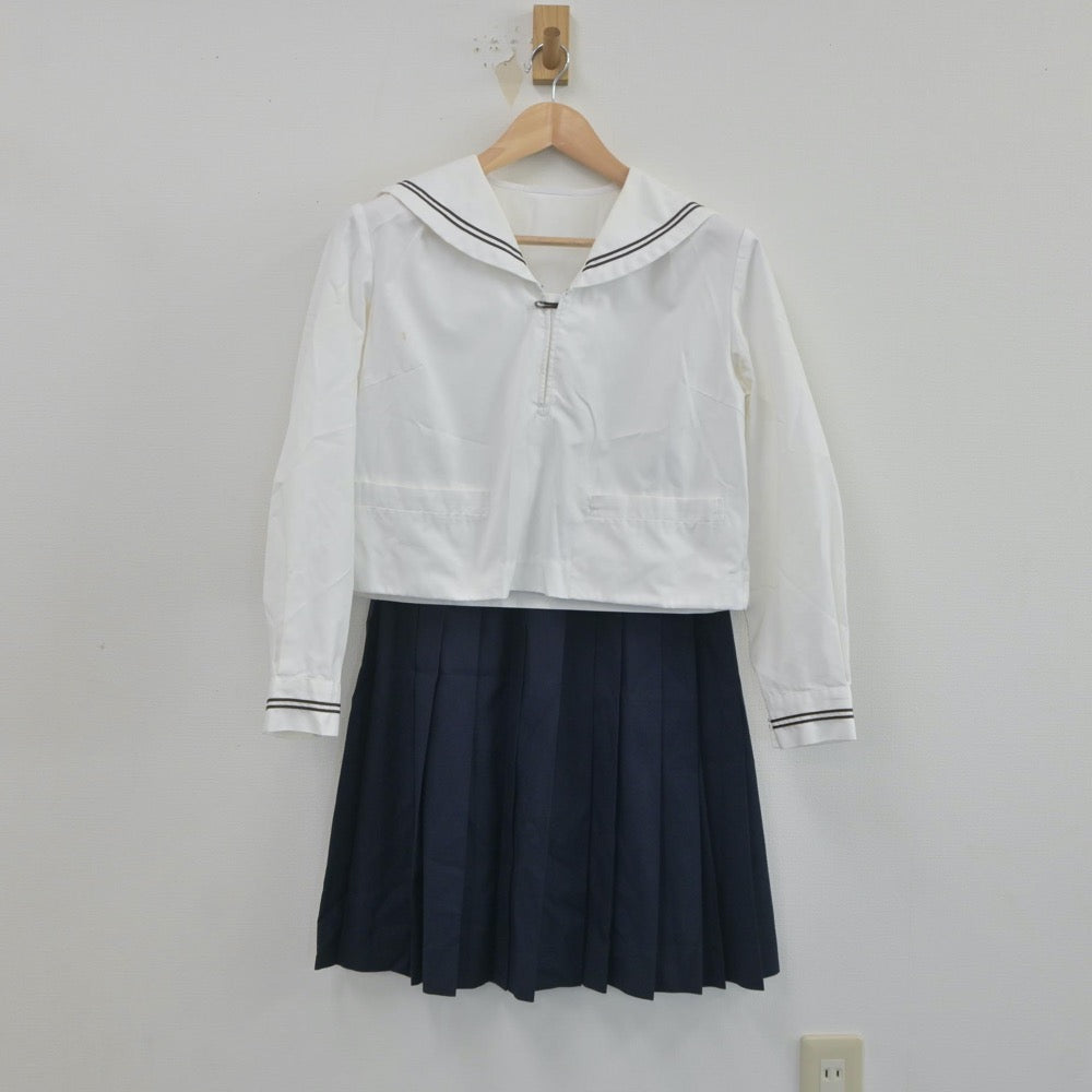 【中古】山形県 山形西高等学校 女子制服 4点（セーラー服・スカート）sf019773