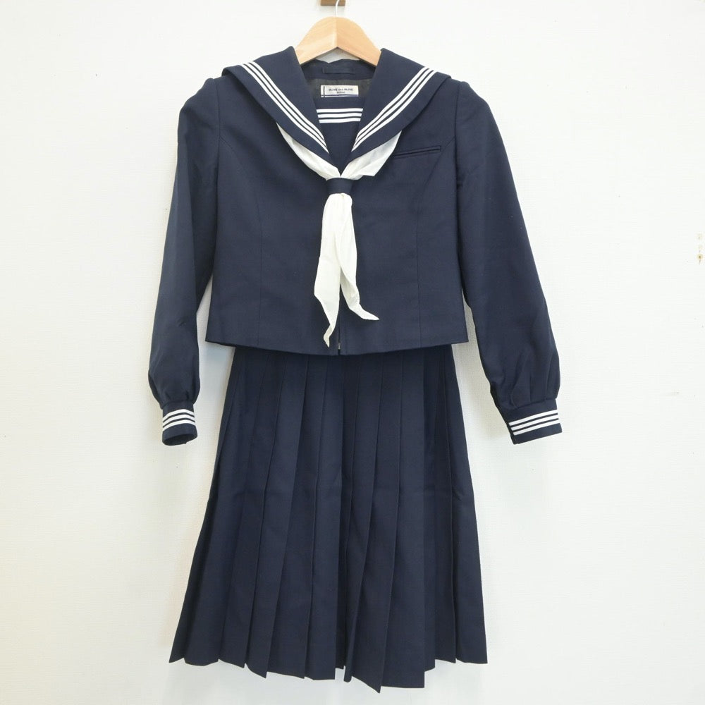 【中古】秋田県 大仙市立大曲中学校 女子制服 3点（セーラー服・スカート）sf019790