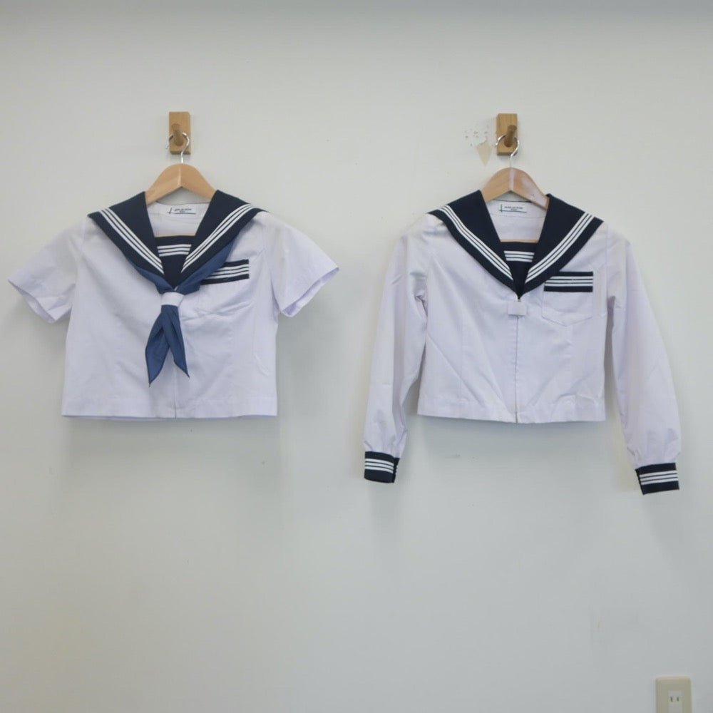 【中古】秋田県 大仙市立大曲中学校 女子制服 4点（セーラー服・スカート）sf019791