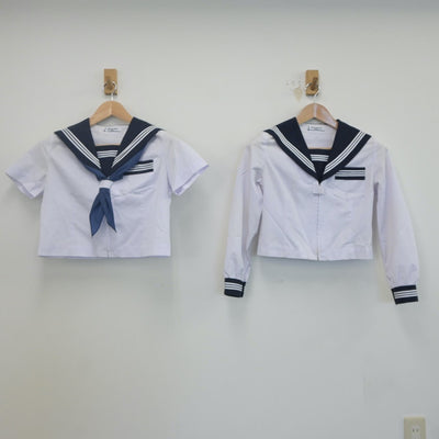 【中古】秋田県 大仙市立大曲中学校 女子制服 4点（セーラー服・スカート）sf019791