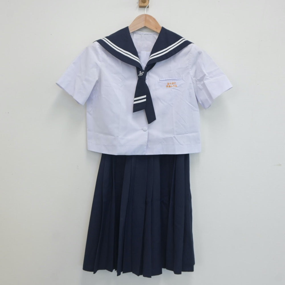 【中古】沖縄県 嘉手納中学校 女子制服 3点（セーラー服・スカート）sf019804