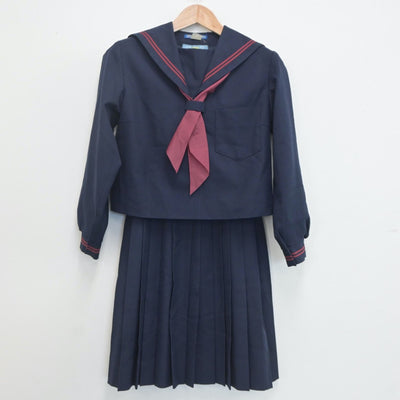 【中古】大阪府 吹田市立千里丘中学校 女子制服 3点（セーラー服・スカート）sf019807