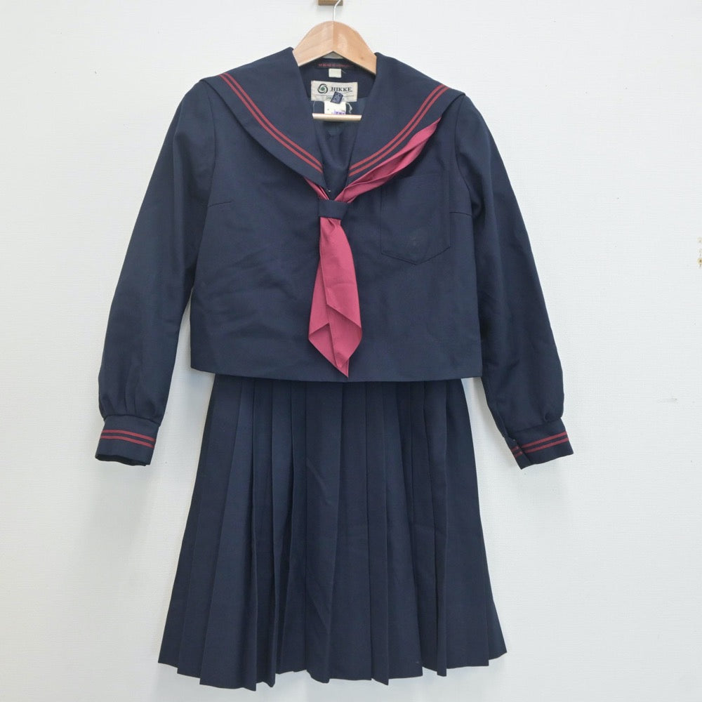 【中古】大阪府 吹田市立千里丘中学校 女子制服 3点（セーラー服・スカート）sf019808