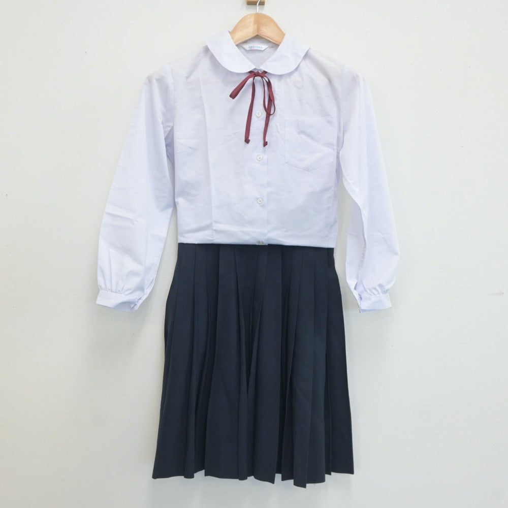 【中古】大阪府 吹田市立千里丘中学校 女子制服 3点（シャツ・スカート）sf019810