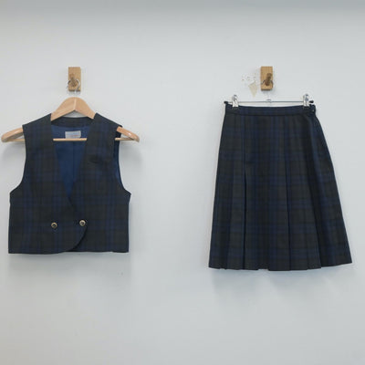 【中古】愛媛県 済美高等学校 女子制服 2点（ベスト・スカート）sf019812