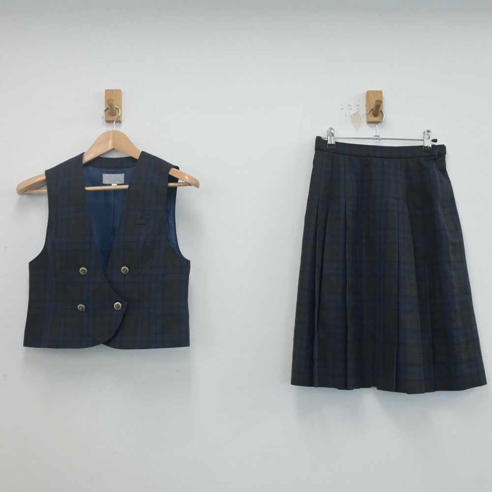 【中古】愛媛県 済美高等学校 女子制服 2点（ベスト・スカート）sf019813