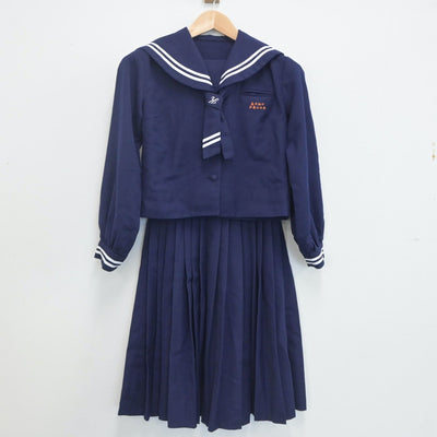 【中古】沖縄県 嘉手納中学校 女子制服 3点（セーラー服・スカート）sf019814