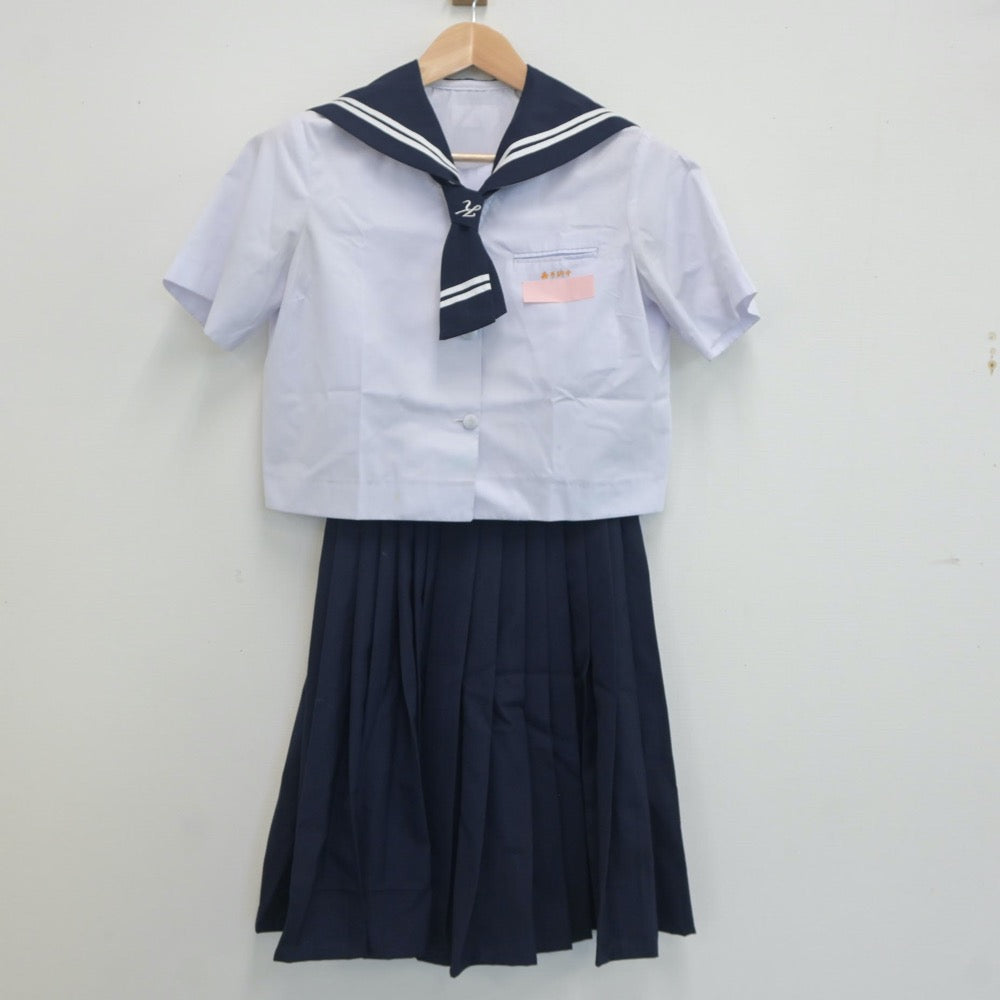 【中古】沖縄県 嘉手納中学校 女子制服 3点（セーラー服・スカート）sf019819