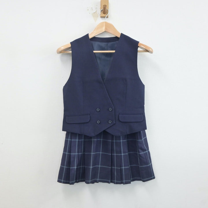 【中古】岐阜県 私立富田高等学校 女子制服 3点（ニット・ベスト・スカート）sf019844