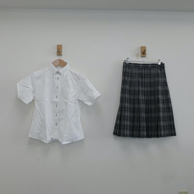 【中古】神奈川県 白鵬女子高等学校 女子制服 2点（シャツ・スカート）sf019846