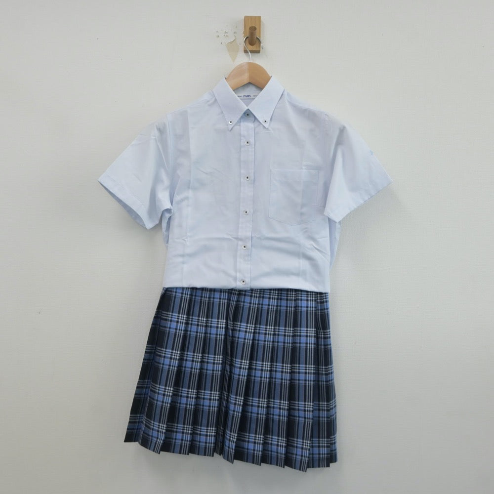 【中古】神奈川県 鵠沼高等学校 女子制服 2点（シャツ・スカート）sf019861