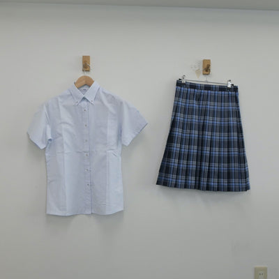 【中古】神奈川県 鵠沼高等学校 女子制服 2点（シャツ・スカート）sf019861