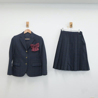 【中古】静岡県 湖東高等学校 女子制服 4点（ブレザー・ニット・スカート）sf019871