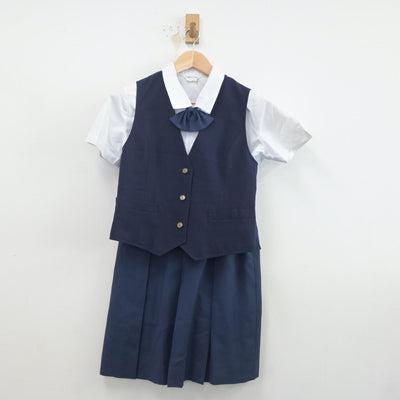 【中古】大分県 大分豊府高等学校 女子制服 4点（ベスト・シャツ・スカート）sf019873