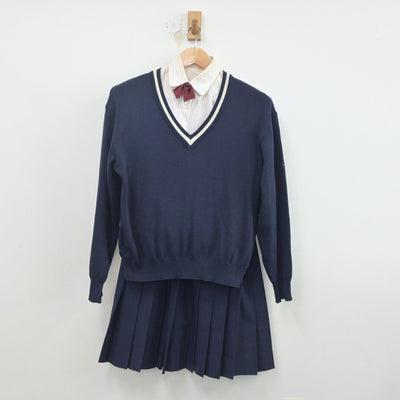 【中古】大分県 大分豊府高等学校 女子制服 5点（ブレザー・ニット・シャツ・スカート）sf019874