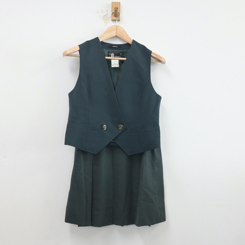 【中古】三重県 セントヨゼフ女子高等学校 女子制服 2点（ベスト・スカート）sf019877