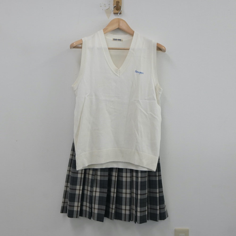 【中古】静岡県 沼津市立高等学校 女子制服 2点（ニットベスト・スカート）sf019879