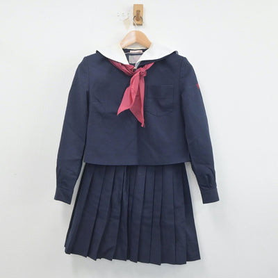 【中古】大分県 大分商業高等学校 女子制服 4点（セーラー服・ニット・スカート）sf019881