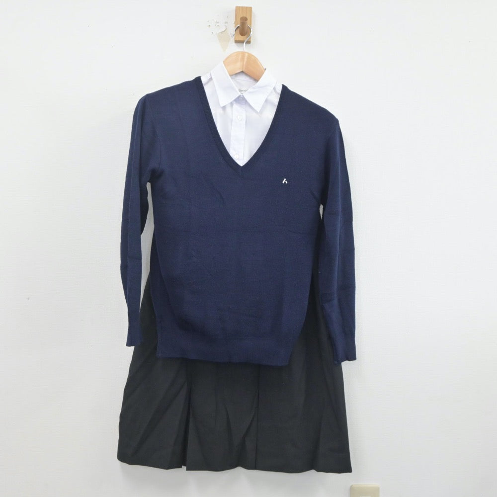 【中古】京都府 京都芸術高等学校 女子制服 5点（ブレザー・ニット・シャツ・スカート）sf019882