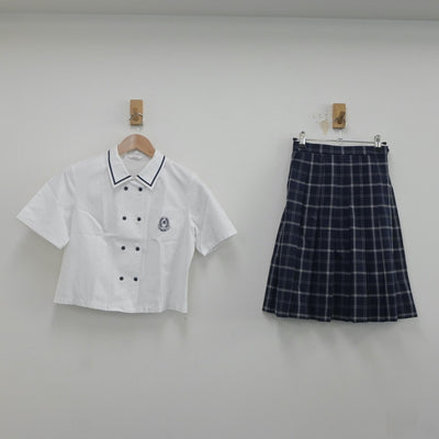 【中古】愛媛県 新居浜南高等学校 女子制服 3点（シャツ・スカート）sf019887