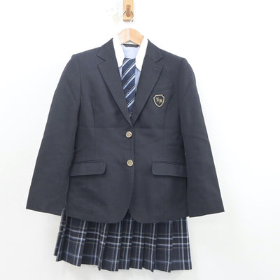 【中古】埼玉県 叡明高等学校 女子制服 4点（ブレザー・シャツ・スカート）sf019889