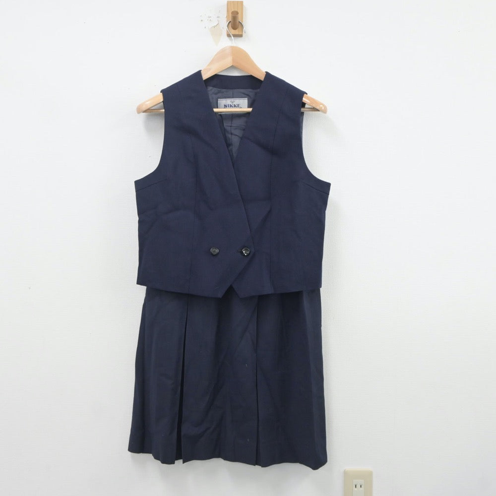 【中古】千葉県 千葉商業高等学校 女子制服 2点（ベスト・スカート）sf019894