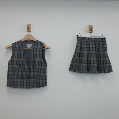 【中古】埼玉県 久喜工業高等学校 女子制服 2点（ベスト・スカート）sf019897