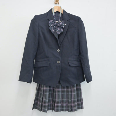 【中古】東京都 富士森高等学校 女子制服 6点（ブレザー・ニット・スカート）sf019900