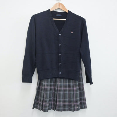 【中古】東京都 富士森高等学校 女子制服 6点（ブレザー・ニット・スカート）sf019900